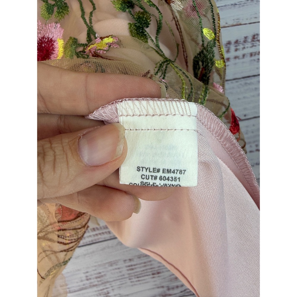 Eva Franco Waverly Garden Skirt Anthropologie Pink Floral Embroidered Tulle - Picture 7 of 10